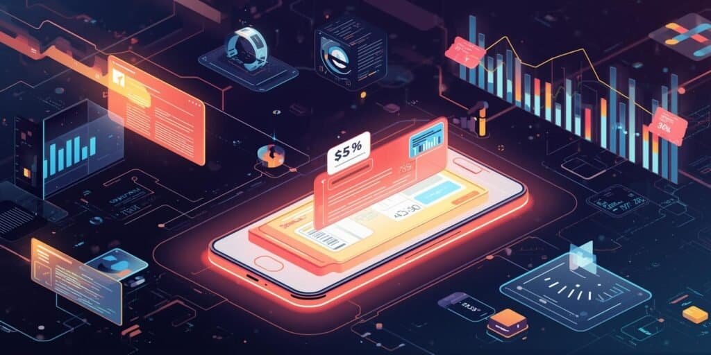 Digital coupon trends and savings tools in 2025 shown in a modern infographic layout.